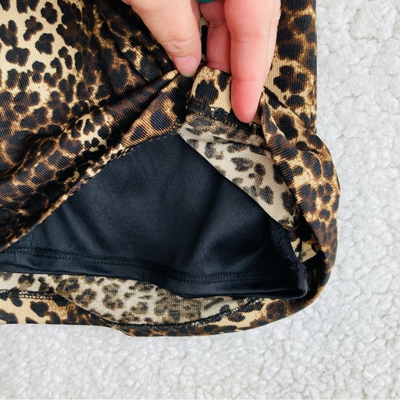 Carmen Marc Valvo leopard print long sleeve jersey knit bodycon midi dress, Sz M - Picture 16 of 16